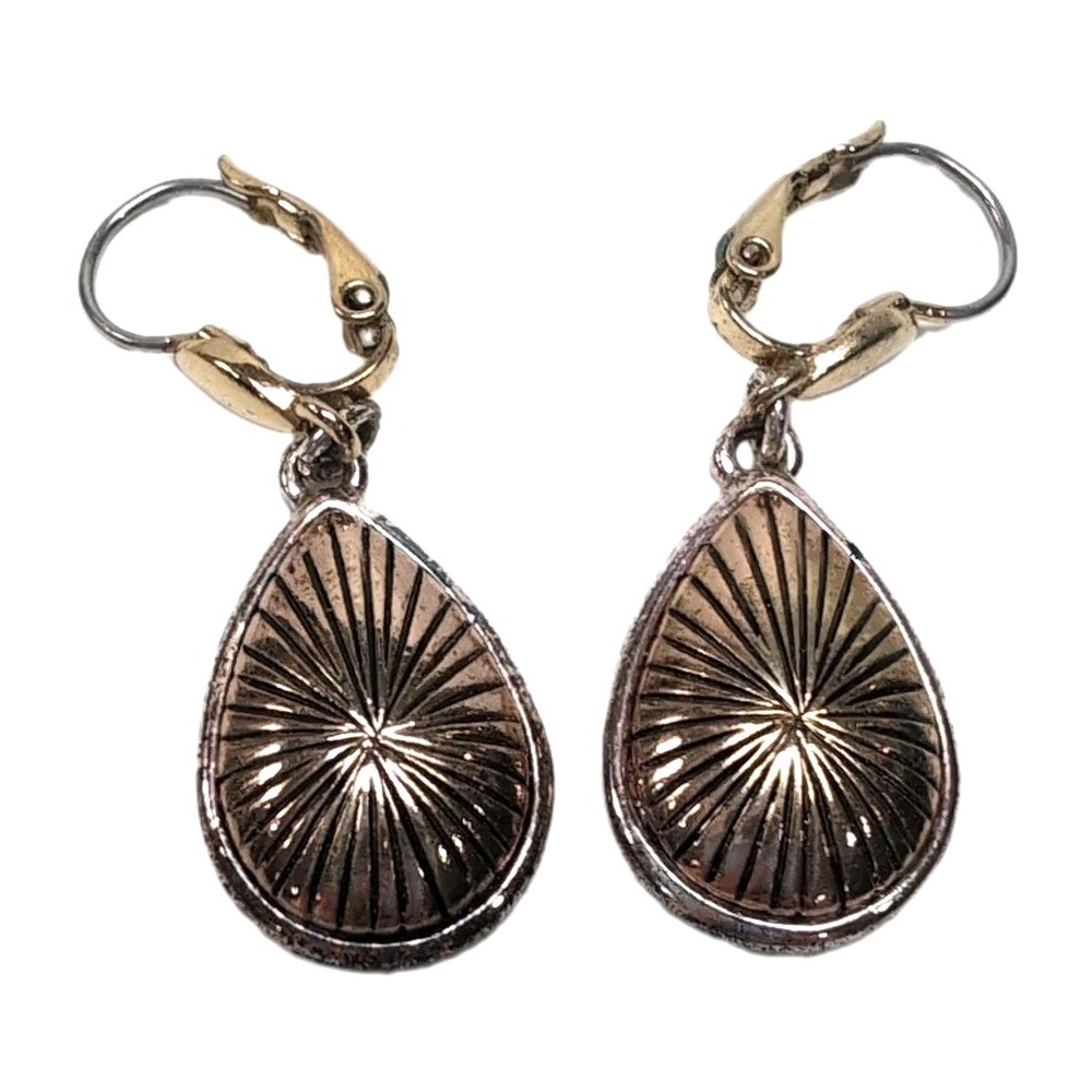 Crazy Horse by Liz Claiborne Tri-Color Sunburst Teardrop Necklace Earring Set - Picture 5 of 9
